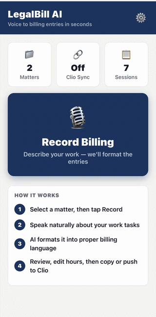 LegalBill AI app demo